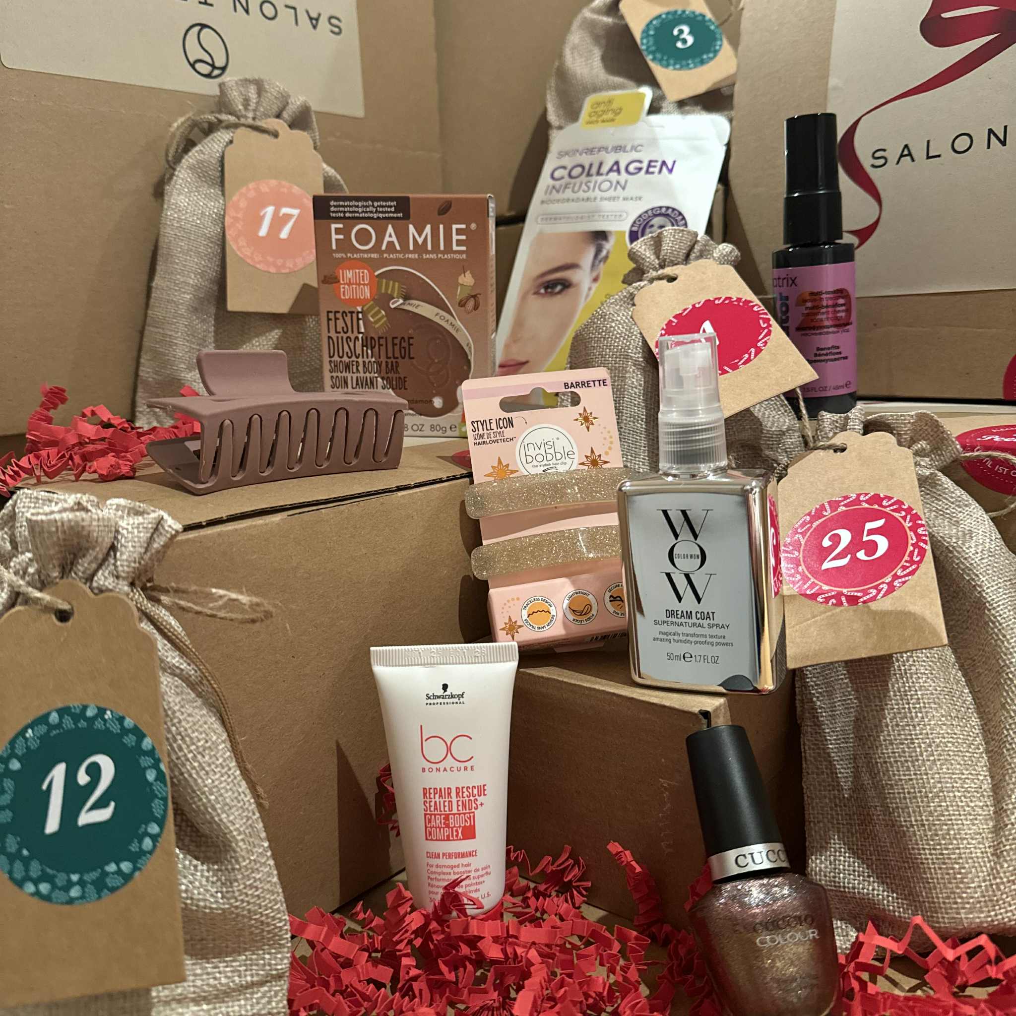 unboxed preview of salon trusted advent calendar contents