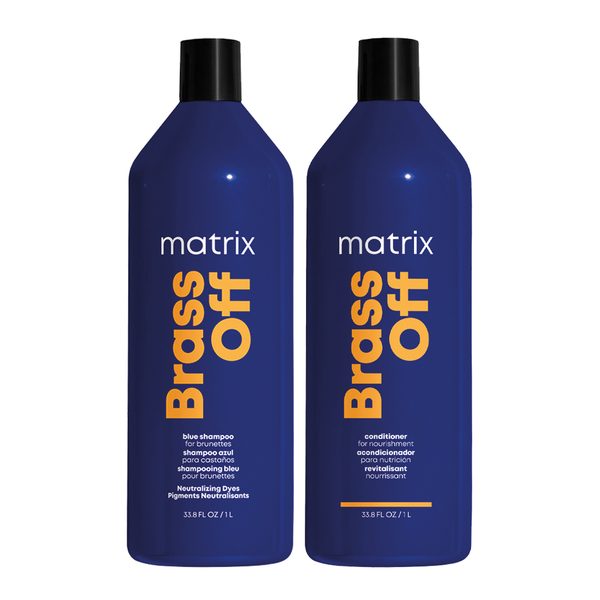 Matrix Brass Off shampoo and conditioner litre duo