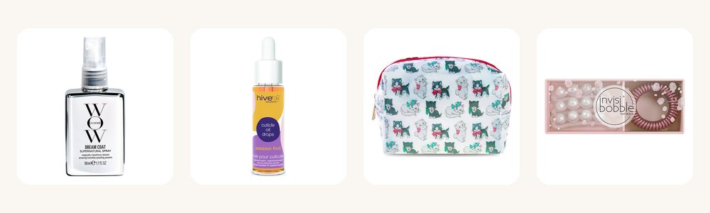 Stocking fillers for her under £15 including Color Wow Dream Coat, Hive cuticle oil and an invisibobble set