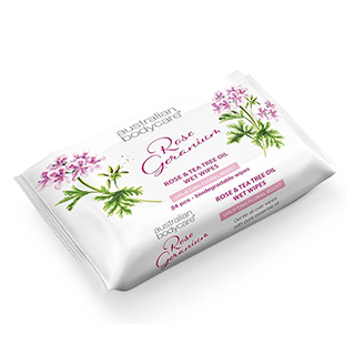 Australian Bodycare Rose Geranium Wipes 24 pack