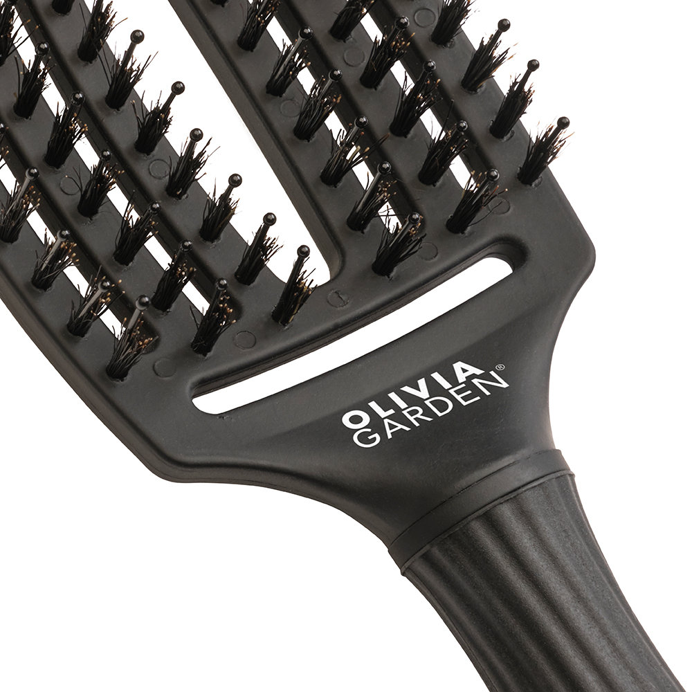 Olivia Garden Fingerbrush Care Iconic Boar & Nylon Medium Black