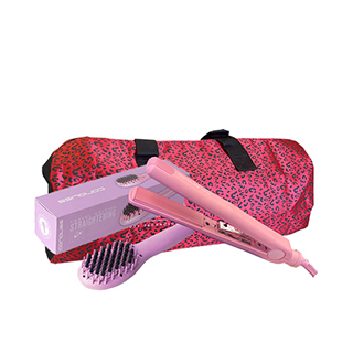 Corioliss Bundle - Contains 1 x Pink Pro Variable iron, 1 x Mini Straightening Hot Brush and 1 x Gym Bag