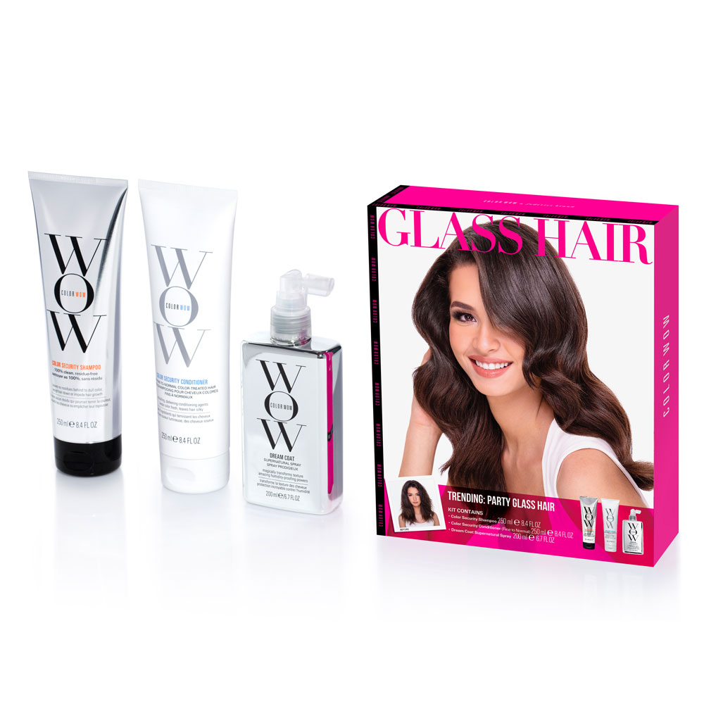 Color Wow Party Glass Gift Set - Shampoo, Conditioner and Dream Coat
