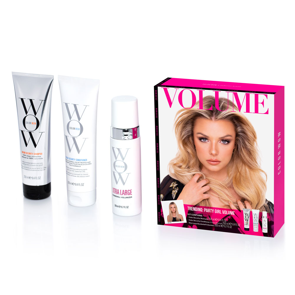 Color Wow Party Girl Volume gift Set - Shampoo, Conditione and Xtra Large Bombshell Volumiser