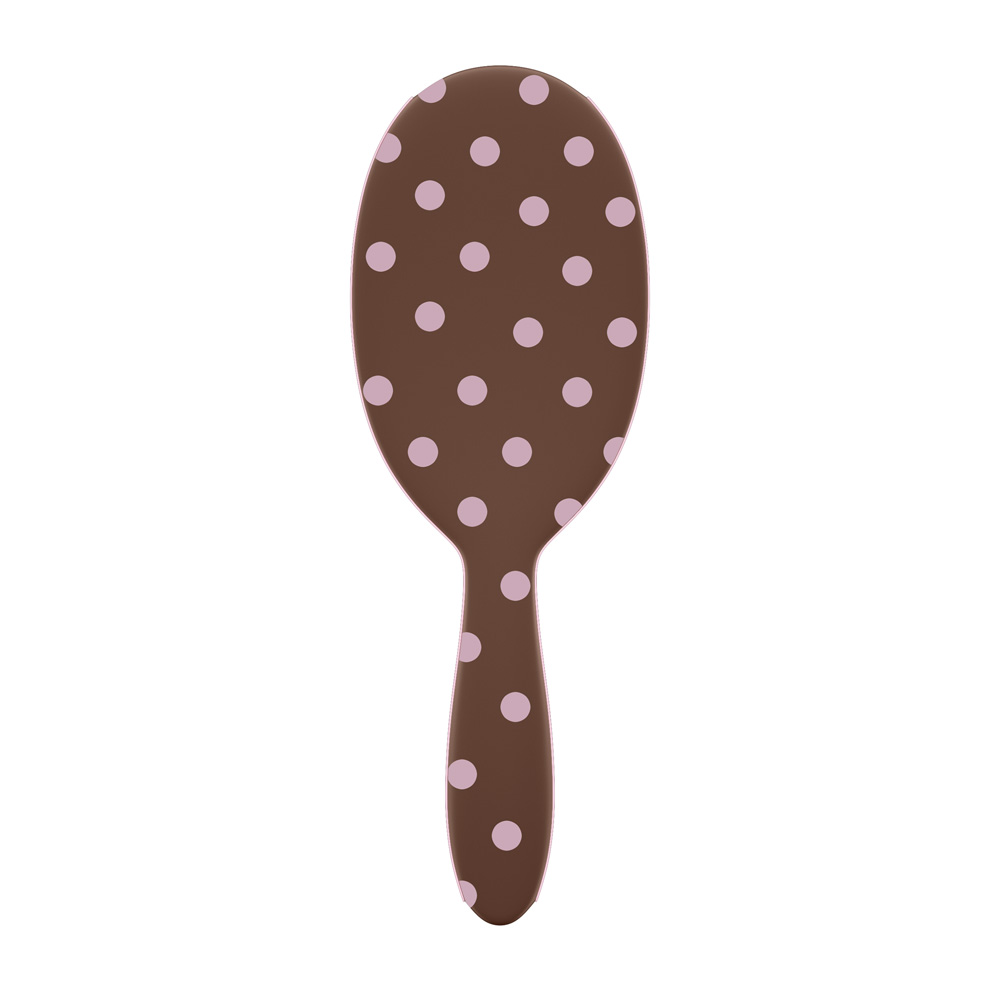Framar Detangling Brush - Pink Dots on Chocolate