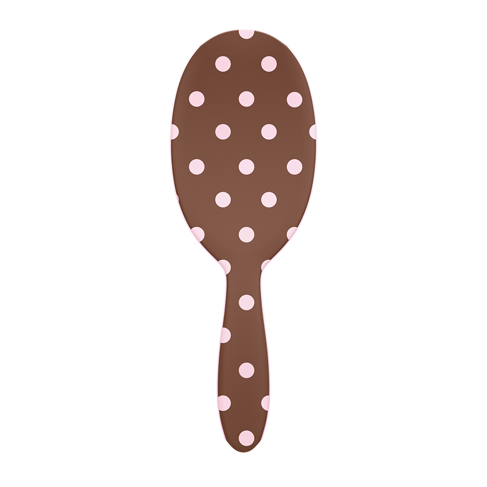 Framar Polish Brush - Pink Dots on Chocolate