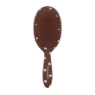 Framar Detangling Brush - Pink Dots on Chocolate