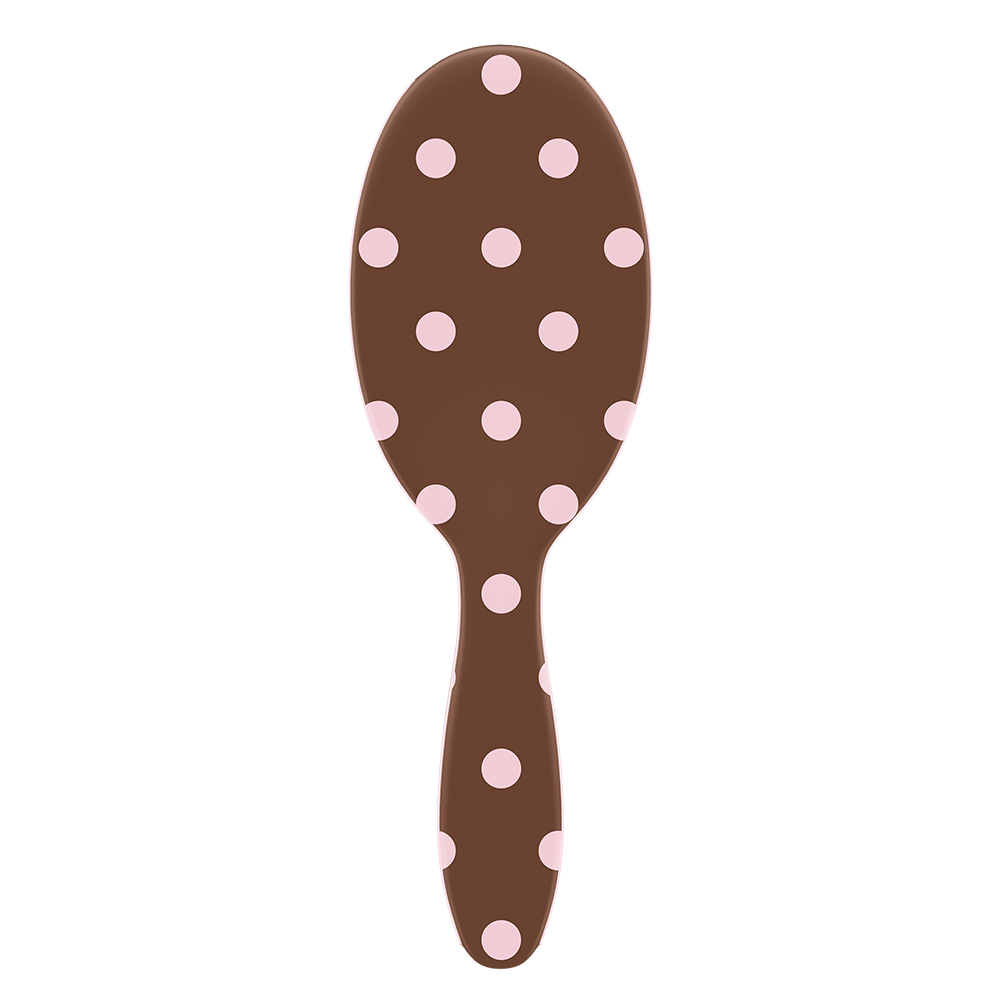 Framar Mini Polish Brush - Pink Dots on Chocolate