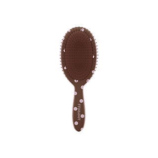 Framar Mini Detangling Brush - Pink Dots on Chocolate