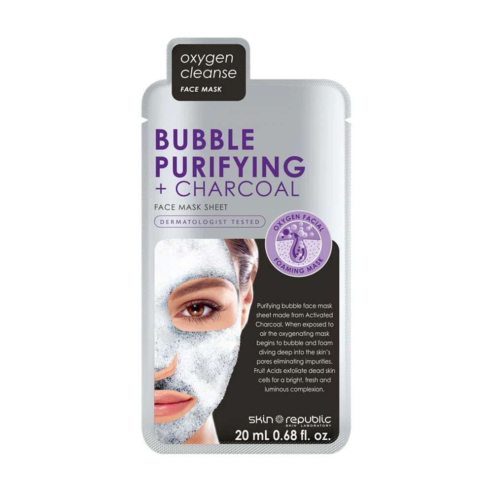 Skin Republic Face Sheet Mask - Bubble Purifying and Charcoal