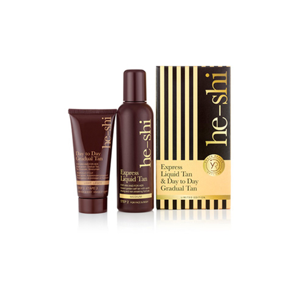 He-Shi Summer Pack - Liquid Tan 150ml With Foc 50ml Gradual Tan