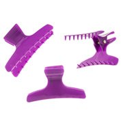 Hairtools Butterfly Clamps Section Clips Purple - Large 12pk