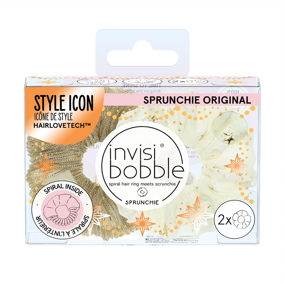 2022 Invisibobble Xmas Collection Time to Shine - 2 Pack Sprunchie Duo - Bring On The Night