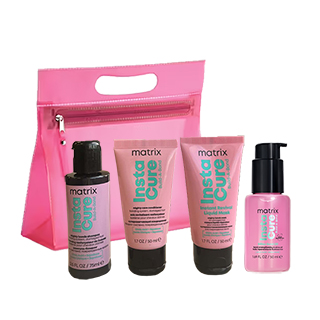 Matrix Mini Gift Pack in Pink Washbag - Instacure Bond Minis and Full Size Oil 50ml
