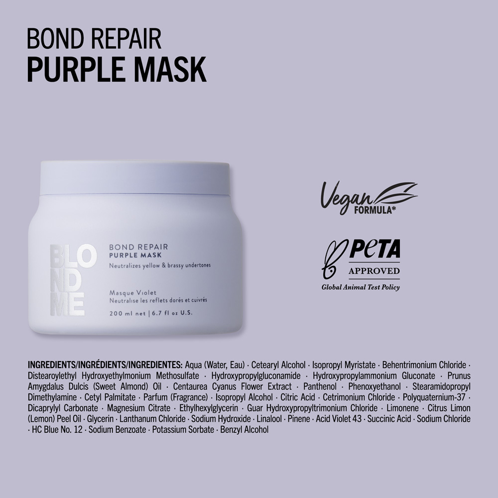 Schwarzkopf BlondMe Bond Repair Purple Neutralising Mask 200ml
