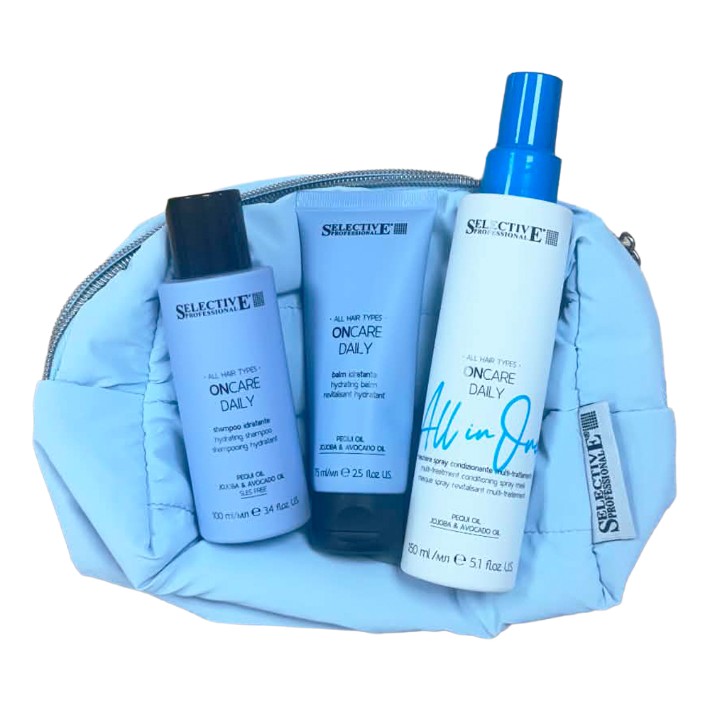 OnCare Mini Daily Hydration Travel Trio in A Blue Bag