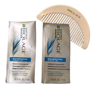Biolage Keratindose Shampoo and Conditioner Sachet Duo + Comb